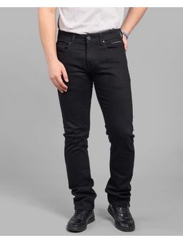 ROOKIES - Black Mid-Rise Slim Straight Fit Stretch Urban Jeans