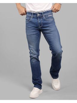 ROOKIES - Med Blue Mid-Rise Slim Straight Fit Stretch Chic Jeans