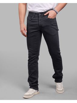 ROOKIES - Charcoal Grey Mid-Rise Slim Straight Fit Stretch Trendy Jeans