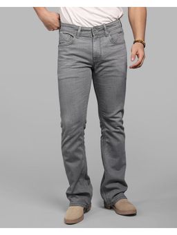 ROOKIES - Light Grey Mid Rise Loose Boot Leg Stretch Urban Jeans