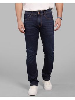 ROOKIES - Dark Blue Mid-Rise Slim Straight Fit Stretch Fashion Jeans