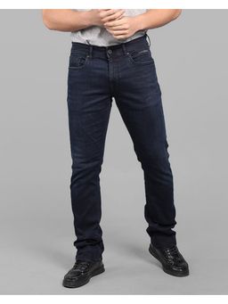ROOKIES - Dark Blue Mid-Rise Slim Straight Fit Stretch Modern Jeans