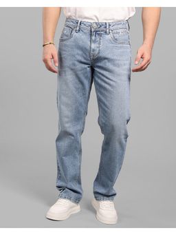 ROOKIES - Light Blue Mid-Rise Comfort And Straight Fit Stretch Urban Jeans