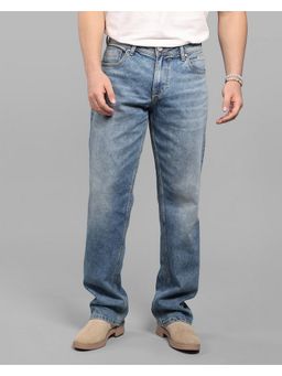ROOKIES - Med Blue Mid-Rise Comfort And Straight Fit Stretch Lightweight Jeans