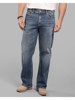 ROOKIES - Med Blue Mid-Rise Men Loose Fit Stretch Daily Wear Jeans