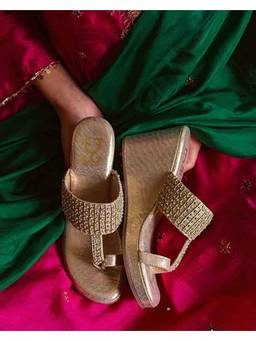 Fizzy Goblet - Gold-Hollywood High Kolha Wedge Heels