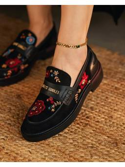 Fizzy Goblet - Black Donut Worry Chunky Loafer Shoes