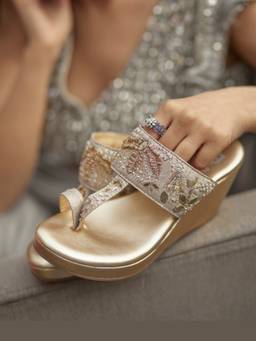 Fizzy Goblet - Gold-Palermo Kolha Wedge Sandle