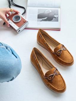 Fizzy Goblet - Brown Fle Up Caramel Loafer Shoes