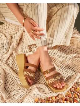Fizzy Goblet - Gold-Grilled Cheese Double Decker Wedges Heels