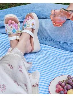 Fizzy Goblet - Multi-Color-Garden Veg Double Decker Wedges Heels