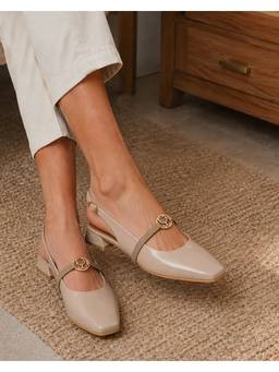 Fizzy Goblet - Nude-Mellow Drama Slingback Pumps Mules