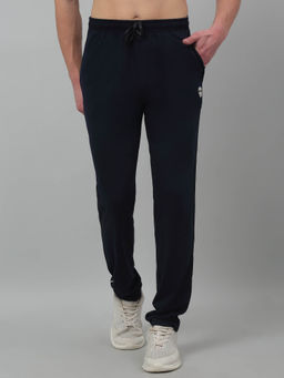 Cantabil - Men Navy Blue Solid Track Pant
