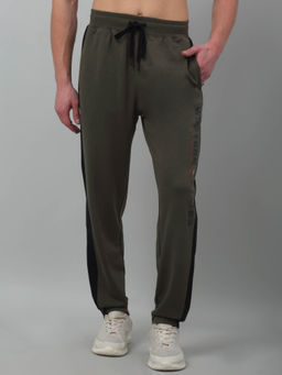 Cantabil - Men Olive Green Solid Track Pant