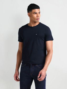 Arrow Sports - Blue Crew Neck Solid T-Shirt