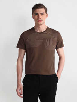 Arrow Sports - Brown Half Sleeve Print T-Shirt