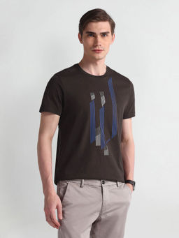 Arrow Sports - Brown Graphic Crew Neck T-Shirt