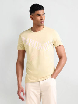 Arrow Sports - Yellow Crew Neck Printed T-Shirt