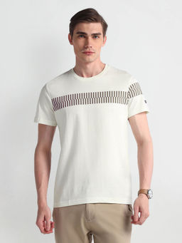 Arrow Sports - White Half Sleeve Print T-Shirt