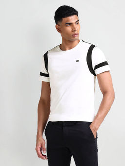 Arrow Sports - White Crew Neck Half Sleeve T-Shirt