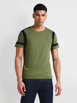 Arrow Sports - Green Crew Neck Half Sleeve T-Shirt