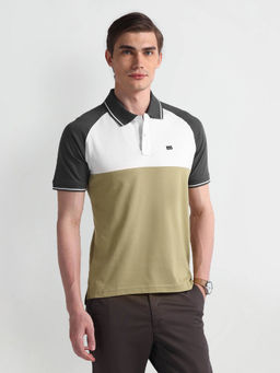 Arrow Sports - Grey Half Sleeve Colour Block Polo T-Shirt