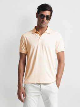 Arrow Sports - Orange Check Pique Polo T-Shirt
