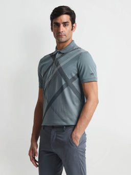 Arrow Sports - Blue Regular Fit Check Polo T-Shirt