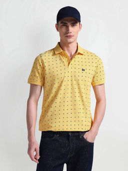 Arrow Sports - Yellow Print Regular Polo T-Shirt