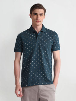 Arrow Sports - Blue Print Regular Polo T-Shirt