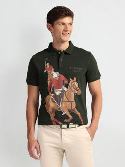 U.S. Polo Assn. Denim Co. - Green Graphic Slim Fit Polo T-Shirt