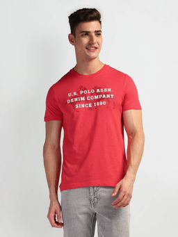 U.S. Polo Assn. Denim Co. - Pink Typographic Print Crew Neck T-Shirt