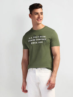 U.S. Polo Assn. Denim Co. - Green Typographic Print Crew Neck T-Shirt