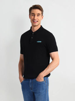 U.S. Polo Assn. Denim Co. - Black Solid Regular Fit Polo T-Shirt