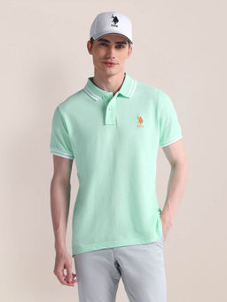 U.S. POLO ASSN. - Teal Slim Fit Pure Cotton Polo T-Shirt