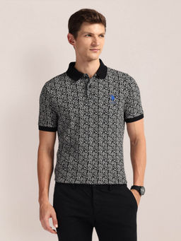 U.S. POLO ASSN. - Black Print Slim Fit Polo T-Shirt