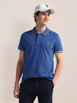 U.S. POLO ASSN. - Blue Slim Fit Logo Polo T-Shirt