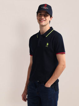 U.S. POLO ASSN. - Blue Slim Fit Pure Cotton Polo T-Shirt