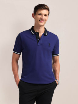 U.S. POLO ASSN. - Blue Pure Cotton Slim Fit Polo T-Shirt