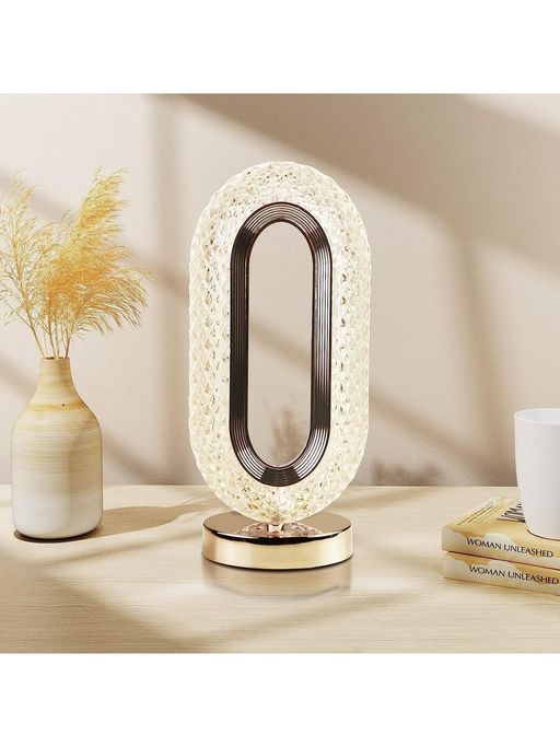 Awestuffs Luxury Crystal Night Lamp Metal Table Lamp 3 Colors Dimmable with Touch
