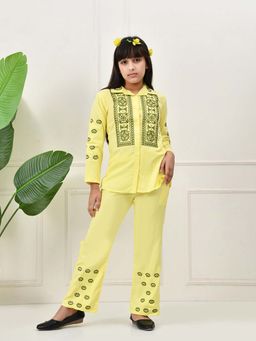 Bella Moda - Yellow Embroidered Co-Ord Set