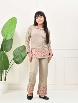 Bella Moda - Beige Embroidered Co-Ord Set