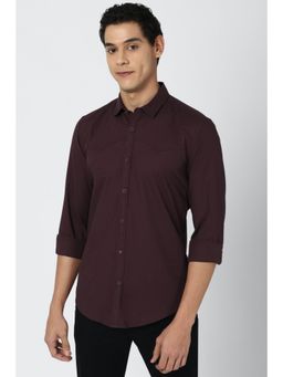 Peter England - Men Purple Full Sleeves Casual Shirt