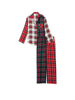 Victoria's Secret - Women Multi-Color Flannel Long Shirt with Pyjama (Set of 2) (S SHORT)
