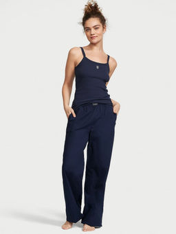 Victoria's Secret - Women Navy Blue Cotton Cami Top with Pyjama (Set of 2) (M)