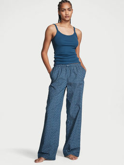 Victoria's Secret - Women Blue Printed Cotton Cami Top with Pyjama (Set of 2) (2XL)