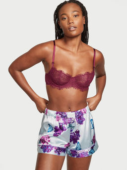 Victoria's Secret - Women Blue Floral Satin Short