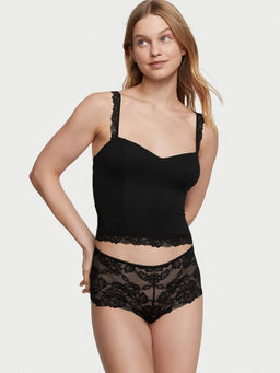 Victoria's Secret - Women Black Modal Lace Cami Top with Panty (Set of 2)