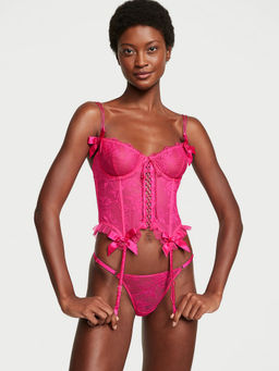 Victoria's Secret - Women Pink Very Sexy Cropped Babydoll Top with Panty (Set of 2) (XL)