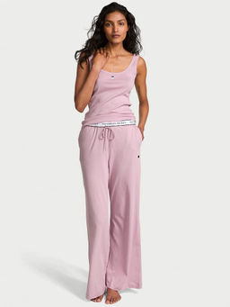 Victoria's Secret - Women Pink Cotton T-Shirt with Pyjama (Set of 2)